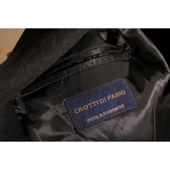 Pierre Cardin Black Cashmere Wool Trench Coat (Size 52R) - Picture 9 of 13